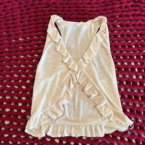 Ruffled Cream Sleeveless Top